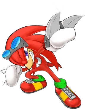 Knuckles The Echidna Action Pose PNG Image