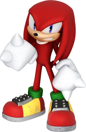 Knuckles The Echidna Character Pose PNG Image