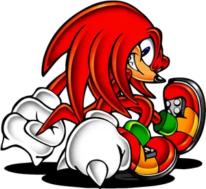 Knuckles The Echidna Pose PNG Image