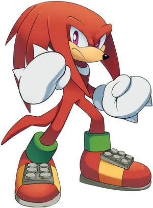 Knuckles The Echidna Standing PNG Image