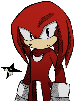 Knuckles The Echidna Standing Pose PNG Image