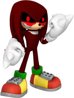 Knuckles The Echidna3 D Render PNG Image