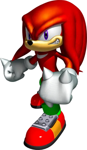 Knuckles The Echidna3 D Render PNG Image