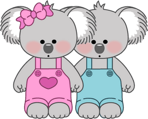 Koala Bear Clipart Zoo Animal - Boy And Girl Koala PNG image with transparent background