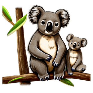 Koala Family Drawing PNG 06112024 PNG image with transparent background