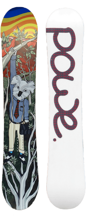 Koala Snowboard Design PNG image with transparent background