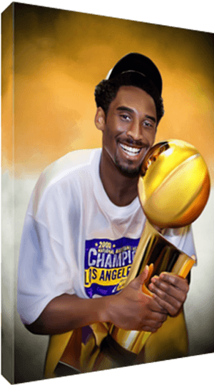 Kobe Bryant Championship Trophy Celebration PNG image with transparent background