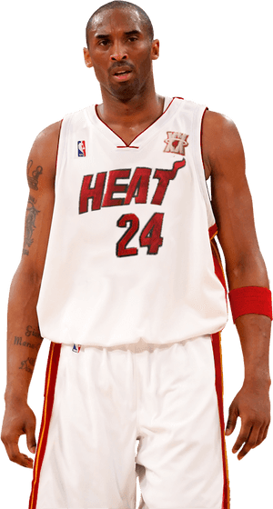 Kobe Bryant Heat Jersey24 PNG image with transparent background