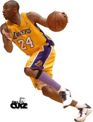 Kobe Bryant Lakers Action Shot PNG Image