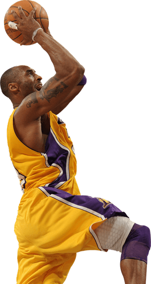 Kobe Bryant Lakers Action Shot.png PNG image with transparent background