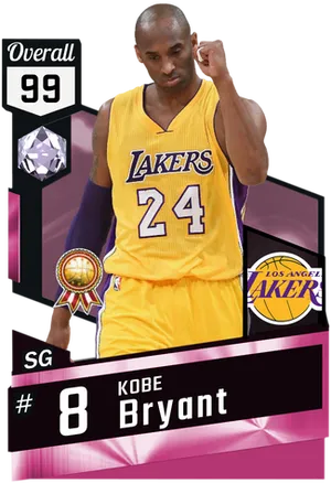 Kobe Bryant Lakers Card Design PNG Image