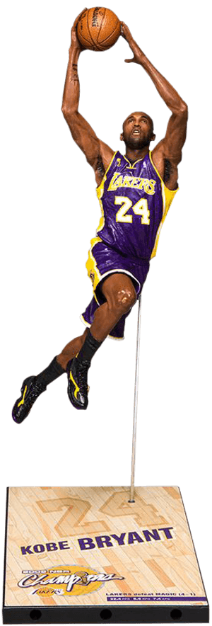 Kobe Bryant Lakers Dunk Action Figure PNG image with transparent background