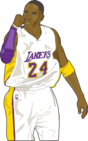Kobe Bryant Lakers Illustration PNG image with transparent background