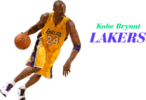 Kobe Bryant Lakers Low Poly Art PNG image with transparent background