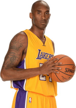 Kobe Bryant Lakers Portrait PNG image with transparent background