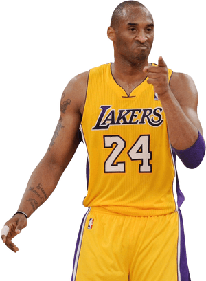 Kobe Bryant Lakers24 Gesture PNG image with transparent background