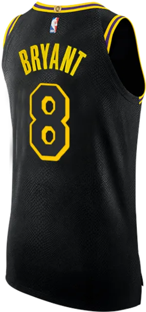 Kobe Bryant Number8 Lakers Jersey PNG Image