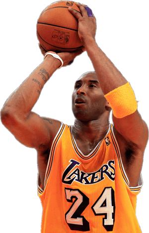Kobe Bryant Shooting Basketball PNG image with transparent background