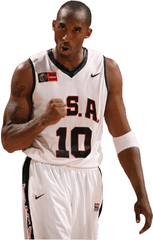 Kobe Bryant U S A Basketball Pose PNG image with transparent background
