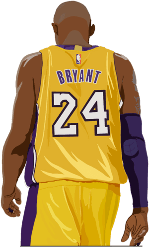 Kobe Bryant24 Lakers Jersey Illustration PNG image with transparent background