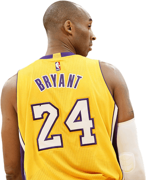 Kobe Bryant24 Lakers Jersey PNG image with transparent background