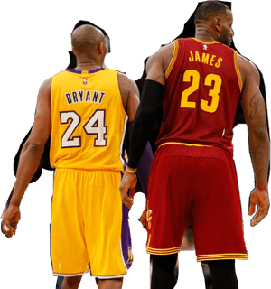 Kobe Bryantand Le Bron James Backto Back PNG image with transparent background