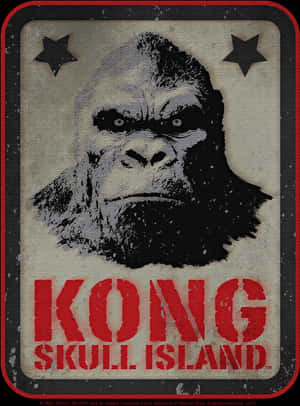 Kong Skull Island Vintage Poster PNG image with transparent background