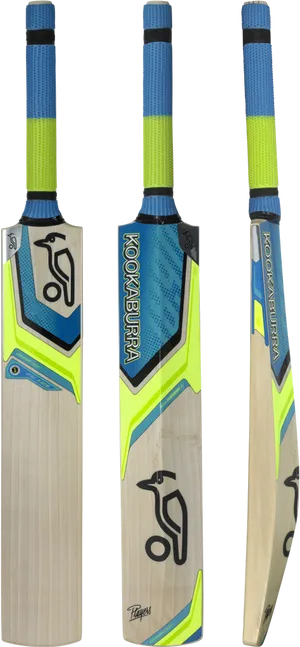 Kookaburra Cricket Bat Three Views PNG Image