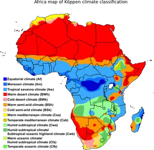 Koppen Climate Classification Map Africa PNG Image