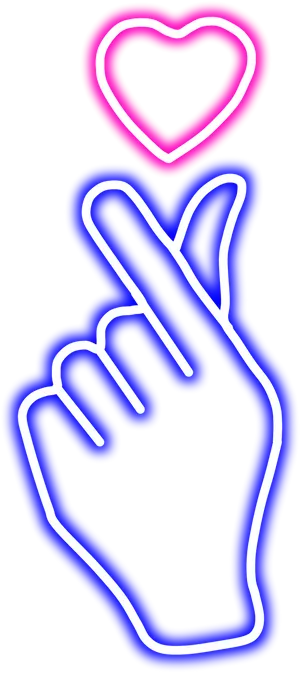 Korean Finger Heart Gesture Graphic PNG Image