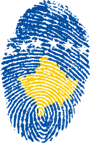 Kosovo Flag Fingerprint PNG Image