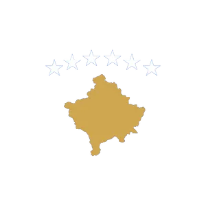 Kosovo Flag Map Graphic PNG Image