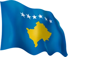 Kosovo Flag Waving PNG Image