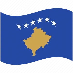 Kosovo Flag Waving PNG Image