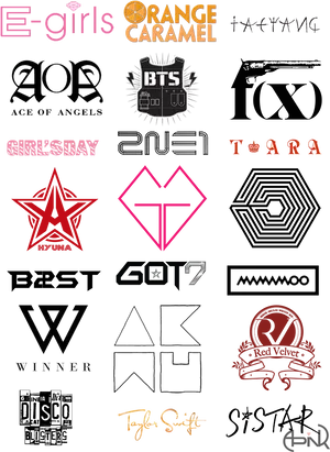 Kpop Group Logos Compilation PNG Image