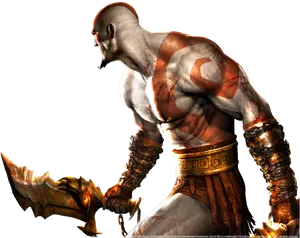 Kratos Godof War Fierce Stance PNG Image