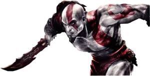 Kratos Godof War Fierce Stance PNG Image