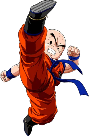 Krillin Action Pose Dragon Ball Z PNG Image