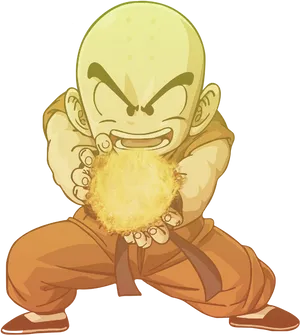 Krillin Charging Energy Attack PNG Image