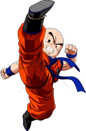 Krillin In Action Pose.png PNG Image