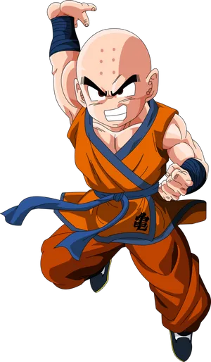 Krillin Readyfor Action PNG Image