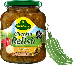 Kuehne Gherkin Relish Jar PNG Image