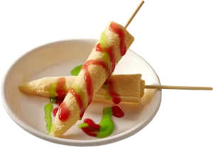 Kulfi Dessertwith Syrup Drizzle PNG Image