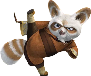 Kung Fu Master Shifu Action Pose PNG Image