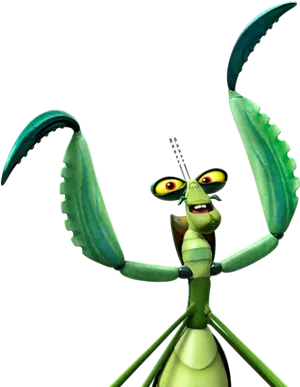 Kung Fu Panda Mantis Character Pose PNG Image