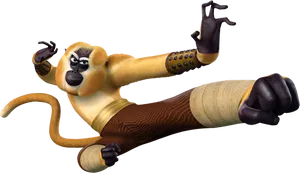 Kung Fu Panda Monkey Action Pose PNG Image