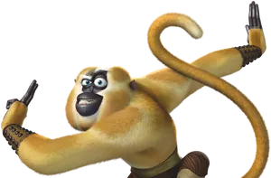 Kung Fu Panda Monkey Character Pose PNG Image