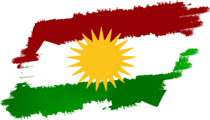 Kurdistan Region Flag Brushstroke PNG image with transparent background