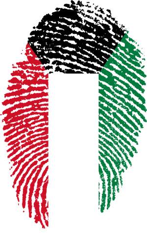 Kuwait Fingerprint Flag Art PNG image with transparent background