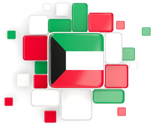 Kuwait Flag Abstract Design PNG image with transparent background
